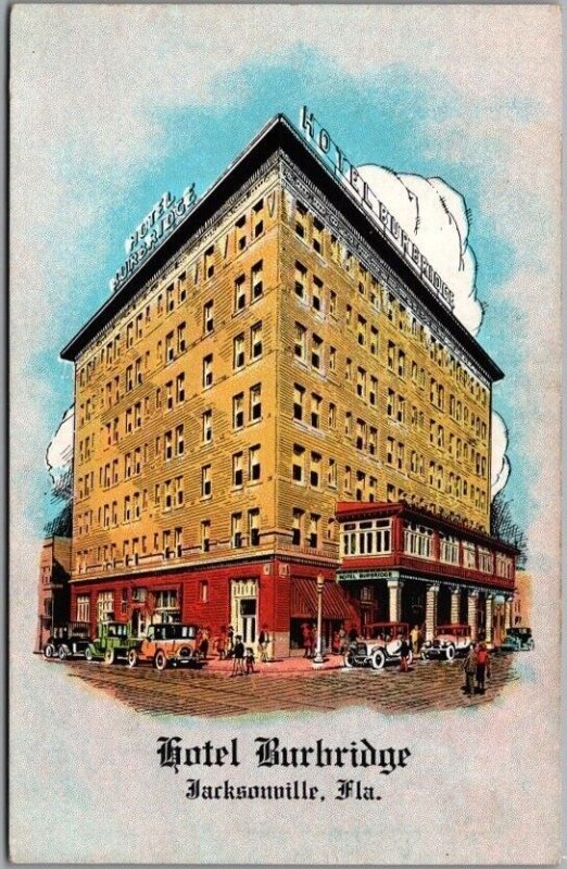 1930s Jacksonville, Florida Postcard HOTEL BURBRIDGE Artist's Street ...