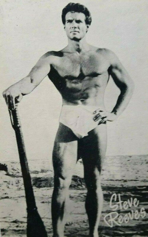 Steve Reeves Shirtless Beefcake Postcard Bodybuilder Original NOS Gay Interest