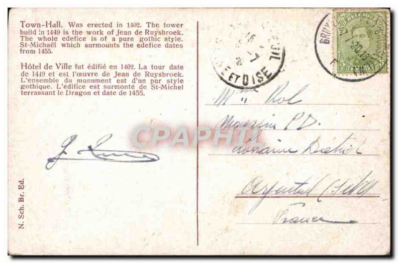 Old Postcard Brussels Hotel De Ville