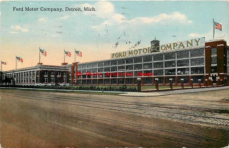 MI, Detroit, Michigan, Ford Motor Company Factory Building, Exterior View, 1919