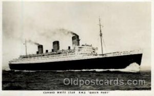 R.M.S. Queen Mary Cunard White Star Line Ship Writing on back 