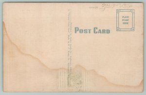 Coshocton Ohio~Coshocton High School~1940s Linen Postcard