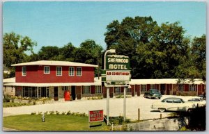 Vtg New Orleans Louisiana LA Sherwood Motel Old Cars 1950s View Old Postcard