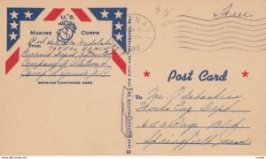 U.S. MARINES, 1944; free mail postcard