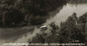 The Viking Entering Rainbow Lake from Taylor Lake Waupaca Wis RPPC / 10c1-436