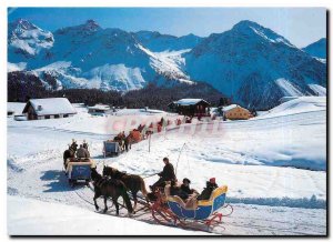 Postcard Modern Arosa Pferdeschlittenfahrt auf Maran