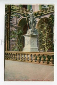 425908 MALTA VALLETTA Neptune statue Governor Palace Vintage postcard