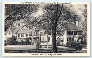 HINGHAM, MA Massachusetts~ Roadside COUNTRY FARE RESTAURANT c1950s  Postcard