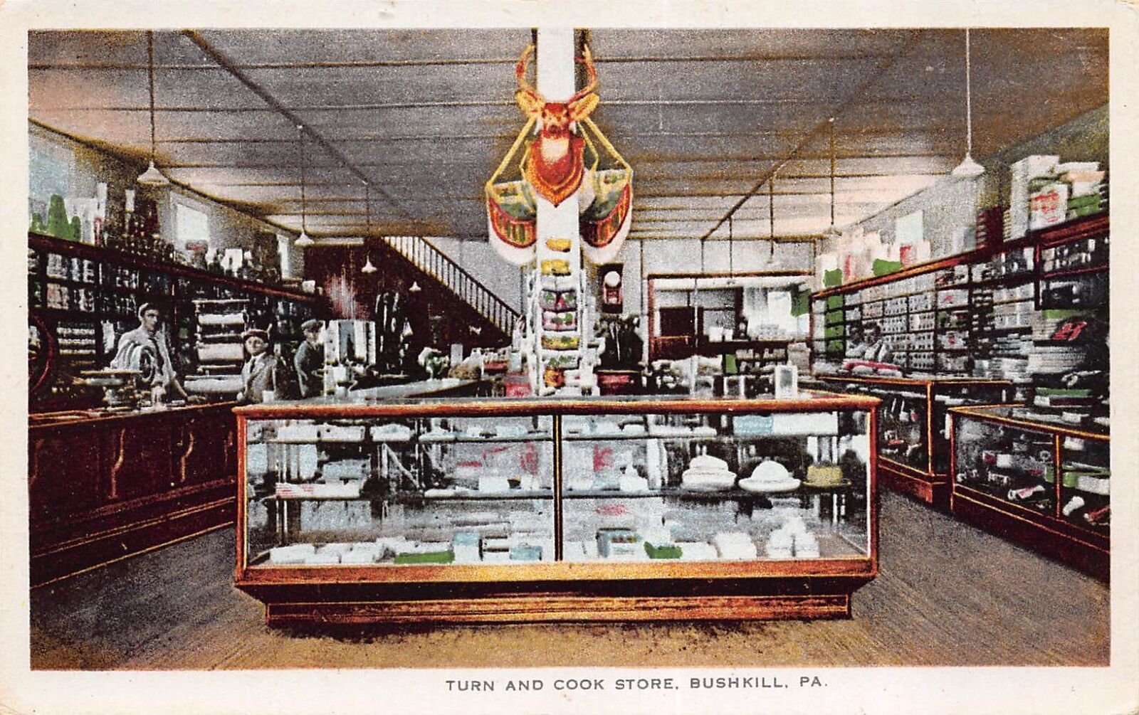 Postcard Interior of the Turn and Cook Store in Bushkill, Pennsylvania