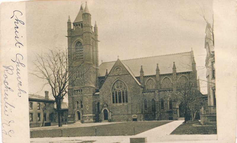 Christ Church - Rochester NY, New York - Picture glued on Postcard - UDB