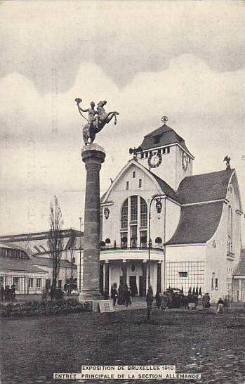 Exposition Universelle Bruxelles 1910 Entree Principale de la Section Allemande