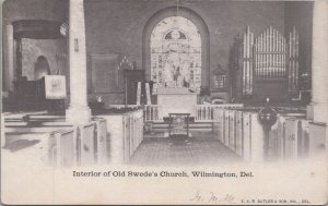 Postcard Interior Old Swede's Church Wilmington DE