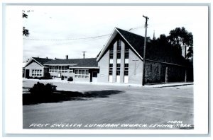 c1940's First English Lutheran Church Lennox South Dakota SD RPPC Photo Postcard