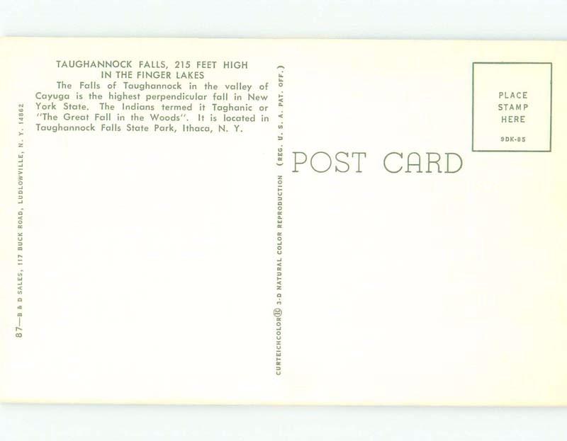 Unused Pre-1980 WATERFALL SCENE Ithaca New York NY E4077