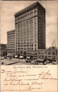 The New England Building, Cleveland OH c1904 Undivided Back Vintage Postcard L45