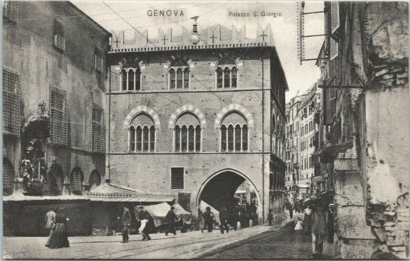 Italy Genova Palazzo San Giorgio Genoa Vintage Postcard 01.43
