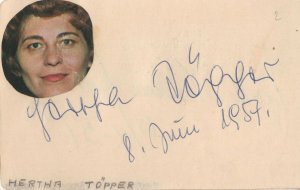 Hertha Topper Austrian Opera Contralto Aase Lovberg Autograph Photo Card