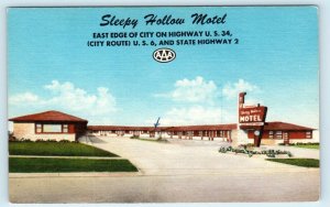 LINCOLN, NE Nebraska SLEEPY HOLLOW MOTEL c1950s  Roadside Linen  Postcard