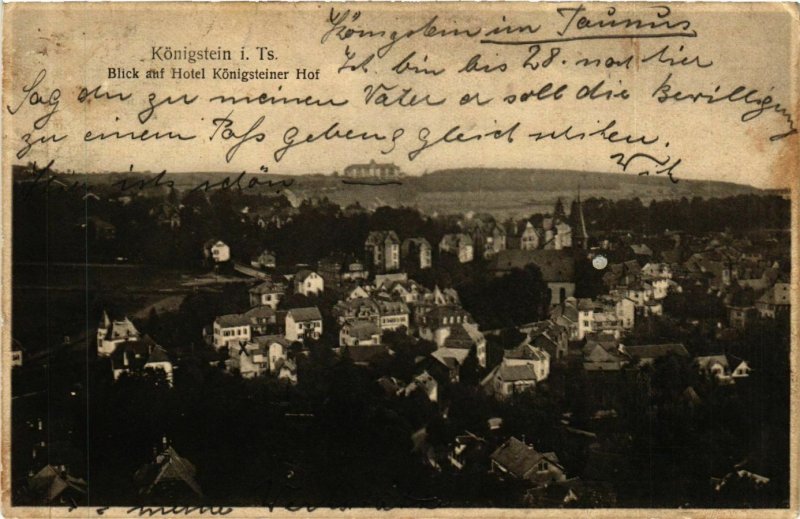 CPA AK Konigstein- blick auf Hotel Konigster Hof GERMANY (949145)