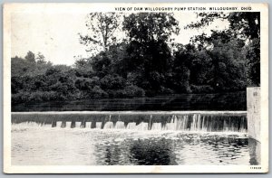 Vtg Ohio OH View of Dam Willoughby Pump Station 1920s WB Postcard