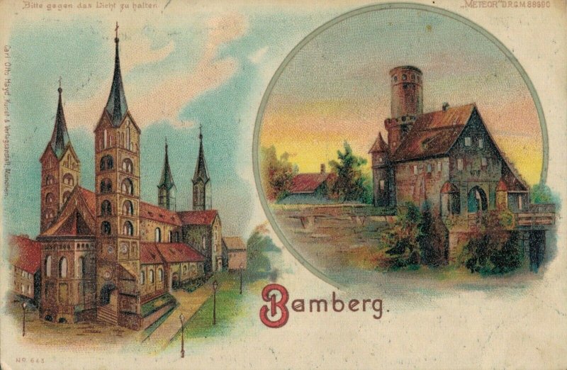 Germany - Bamberg litho Hold to the Light Postcard 03.84