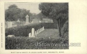 Whittier's Grave, Union Cemetery - Amherst, Massachusetts MA