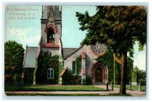 1908 The First Reformed Church, Schenectady, New York NY Antique Postcard