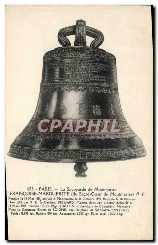 Old Postcard The Bell Savoyard Francoise Marguerite Paris Montmartre