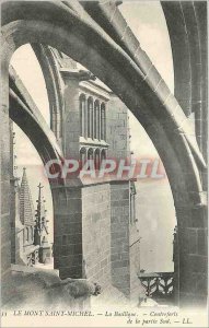 Old Postcard Mont Saint Michel Basilica Foothills Part South