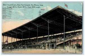 1911 Steel Amphitheatre State Fair Grounds Des Moines Iowa IA Antique Postcard