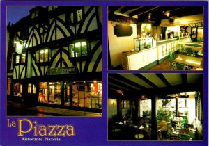 York, UK England  LA PIAZZA RISTORANTE PIZZERIA  Pizza Restaurant  4X6 Postcard