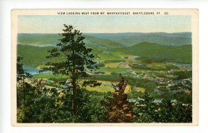 VT - Brattleboro. Bird's Eye View West from Mt. Wantastiquet