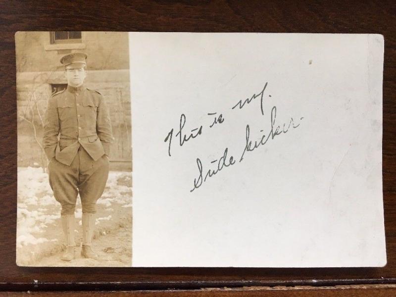 RPPC US Army WW1 Soldier My Sidekick Z8