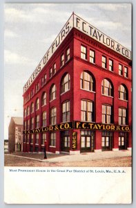 St Louis Missouri~FC Taylor & Co Furs~Most Prominent In District~UDB Postcard