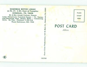 Pre-1980 MOTEL SCENE Donegal - Near Mount Pleasant & Pittsburgh PA AD9070