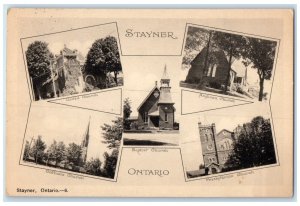 1949 Stayner Ontario Canada Church Multiview Vintage Posted Postcard