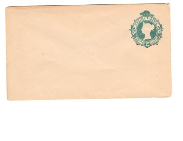 Young Queen Victoria Canada Postal Stationery Cover,  Envelope, 2 Cent