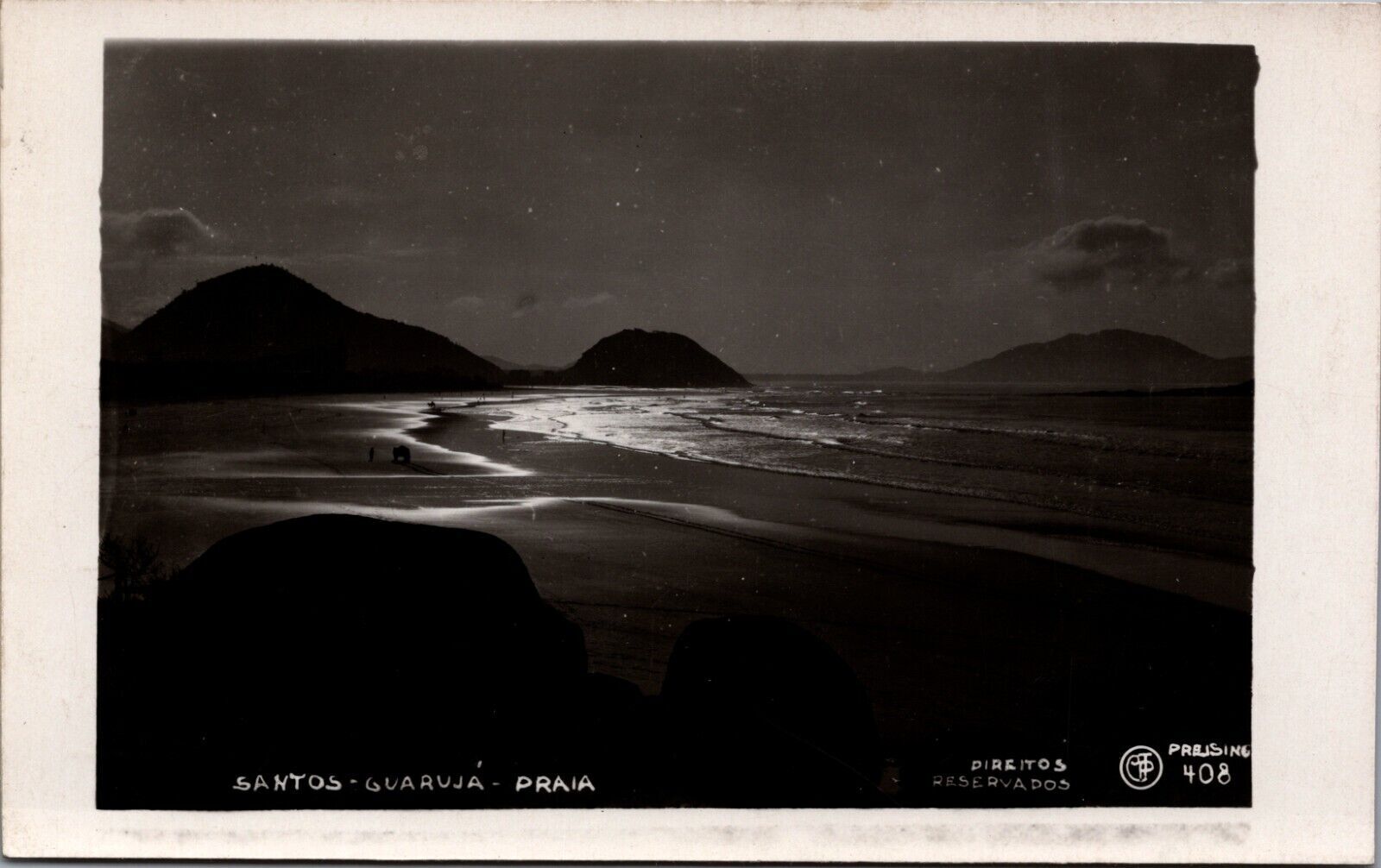 Brazil Santos Brasil Praia Do Guaruja Vintage RPPC C053  Latin & South  America - South America - Brazil, Postcard / HipPostcard