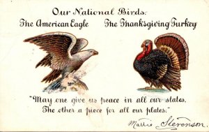 Thanksgiving Greetings With Turkey and Eagle
