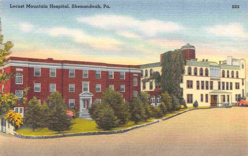 Locust Mountain Hospital Shenandoah Pennsylvania linen postcard