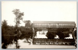 Flagstaff Maine~Long Covered Bridge Over the Dead Rive RPPC c1915 Postcard