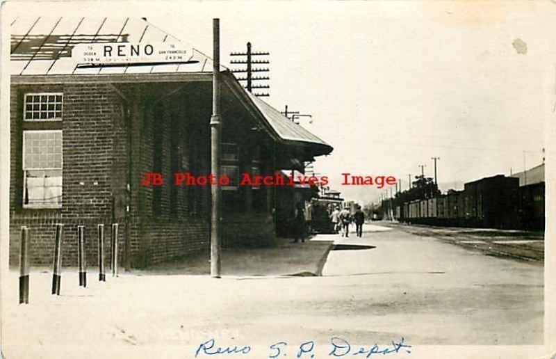 Depot, Nevada, Reno, RPPC, Southern Pacific Railroad Station, Andrews Photo