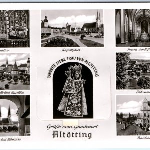 c1950s Altotting, Germany Multi View Novelty Flip Open View Postcard Shrine A347