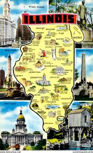 Map Of Illinois With Multi Views