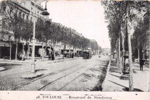 TOULOUSE FRANCE BOULEVARD de STRASBOURG~TROLLEY~J LONGI-BECHEL PUBL POSTCARD