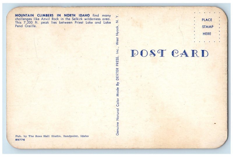c1950's Climbers on Top of Mountain in North Idaho ID Vintage Postcard