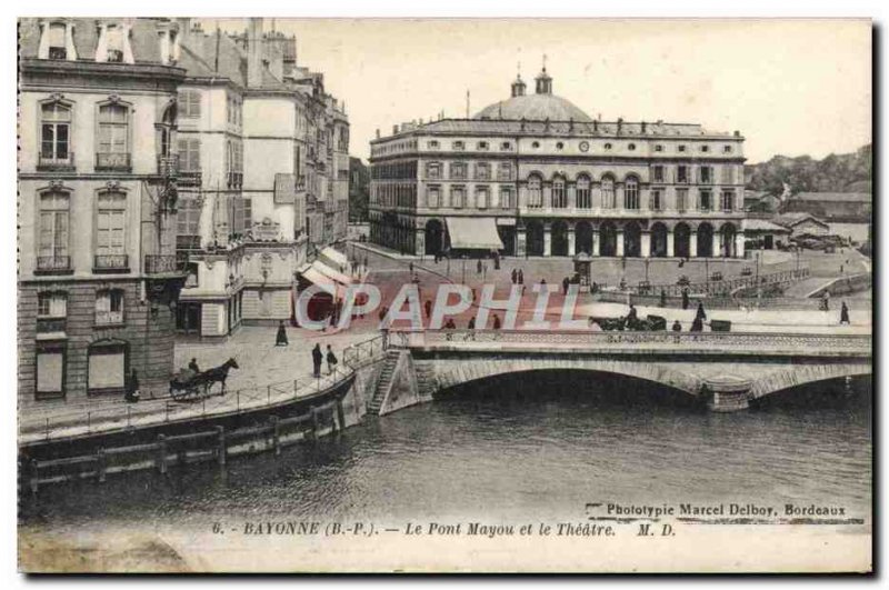 Old Postcard Mayou Bayonne Bridge and the Theater