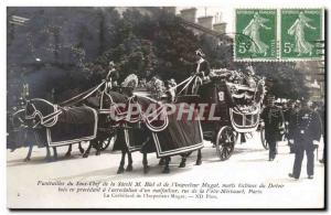 Old Postcard Funerals sub tart Blot and chief inspector Mugat dead rue de la ...