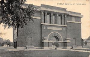 B71/ St Peter Minnesota Mn Postcard 1915 Lincoln School Building