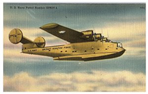 US Navy Patrol Bomber XPB2Y 1 Flying Boat Airplane Postcard